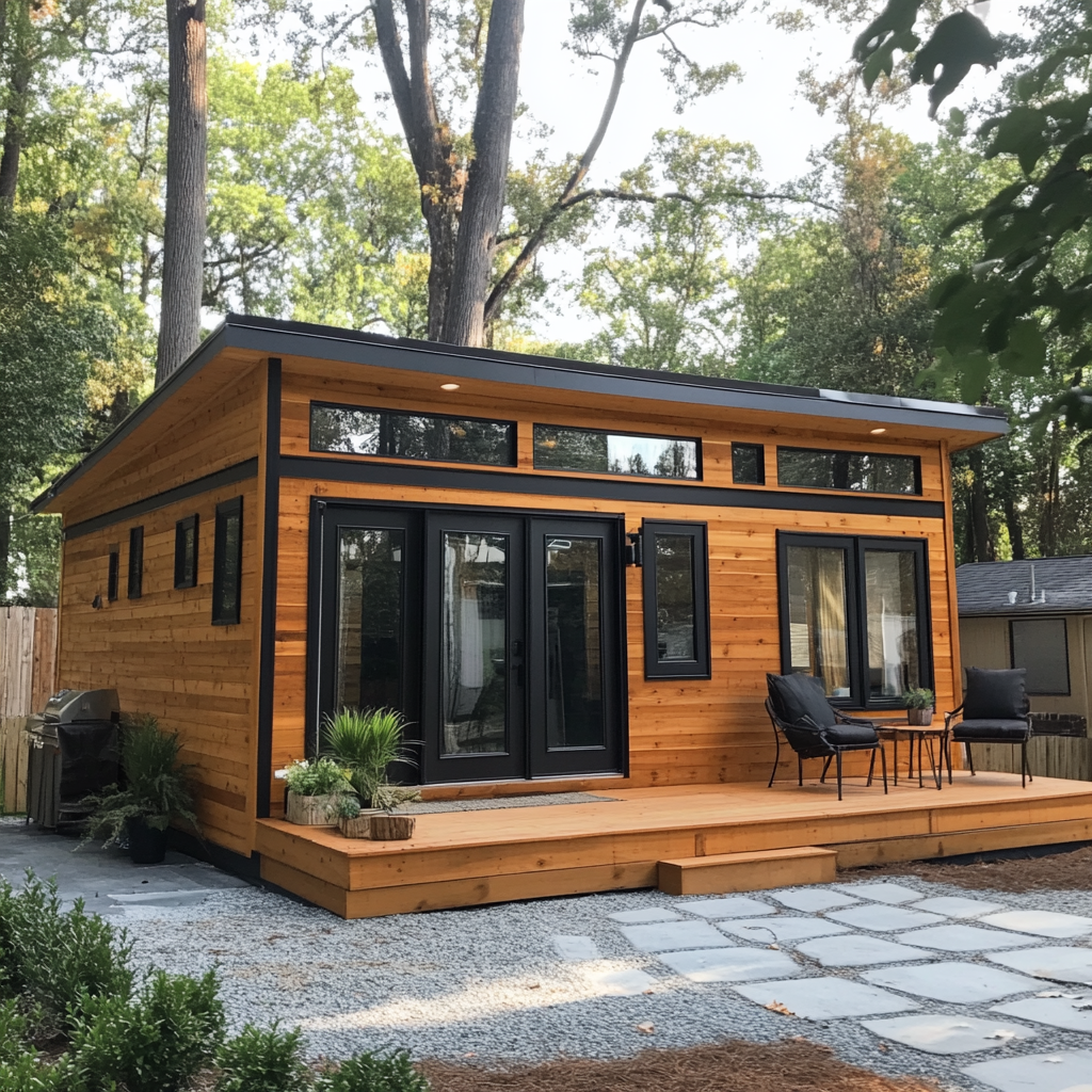 Tiny house en bois avec terrasse