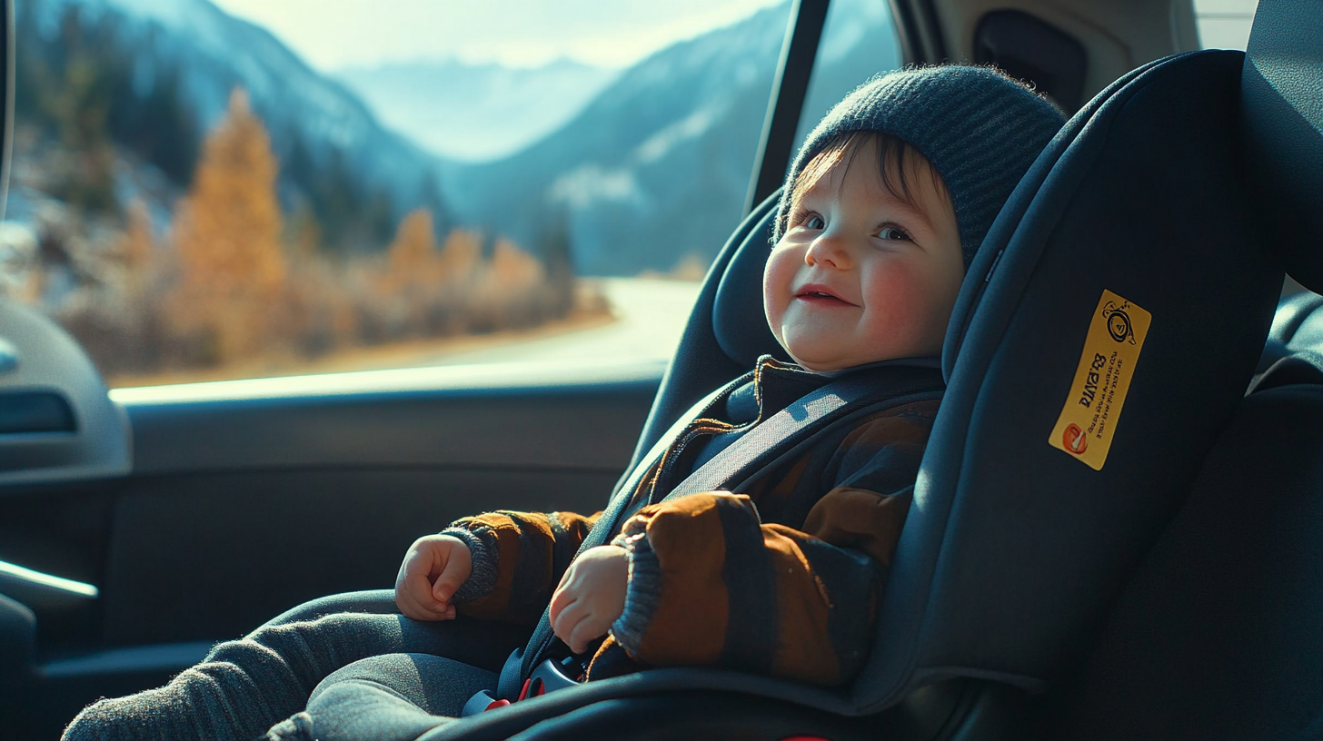 Un bébé est installé dans un siège auto